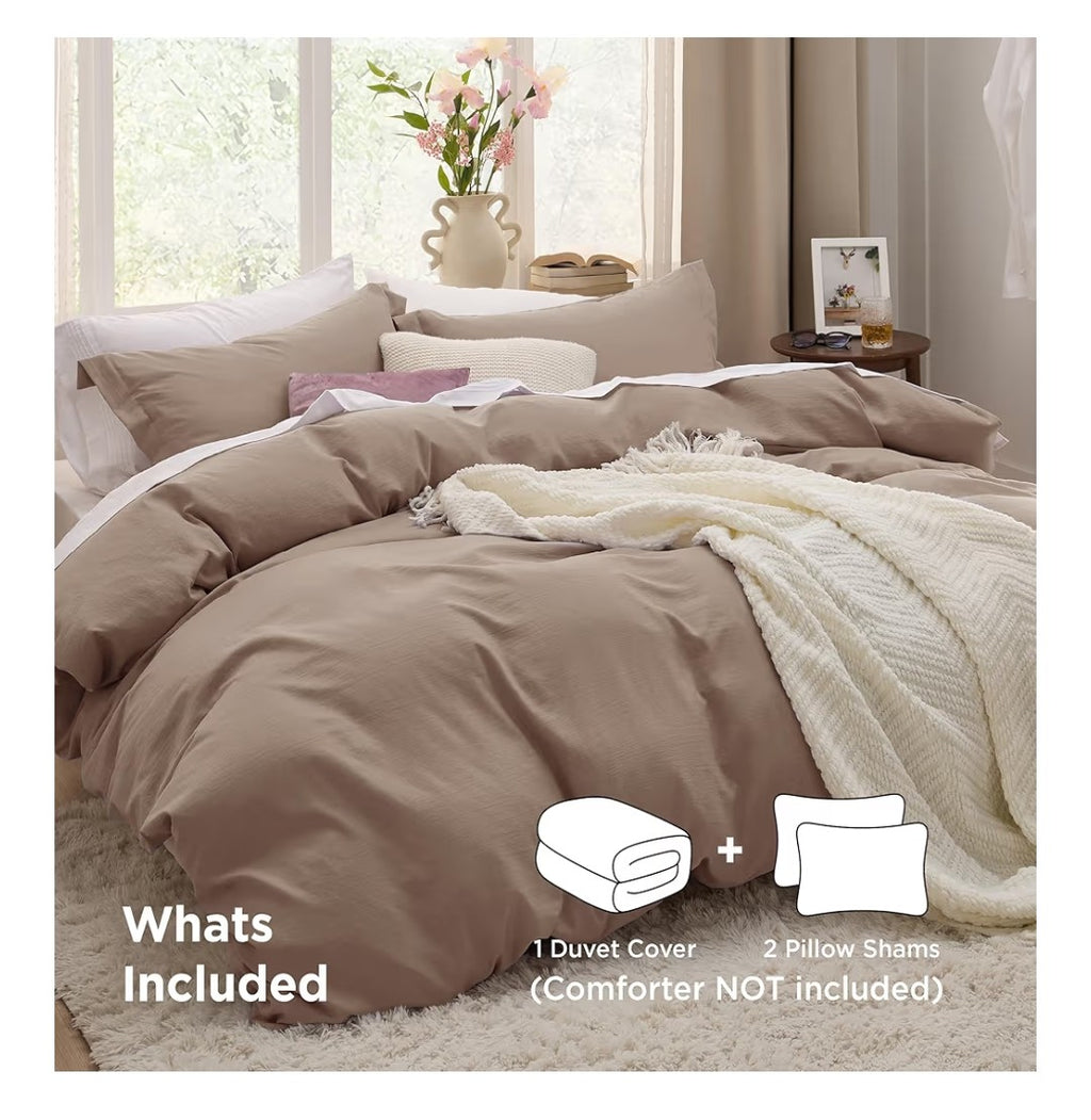 Bedspread Duvet Cover Queen Size (Khaki)