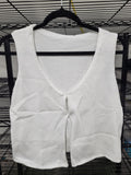 Sleeveless V Neck Crochet Top (Large)