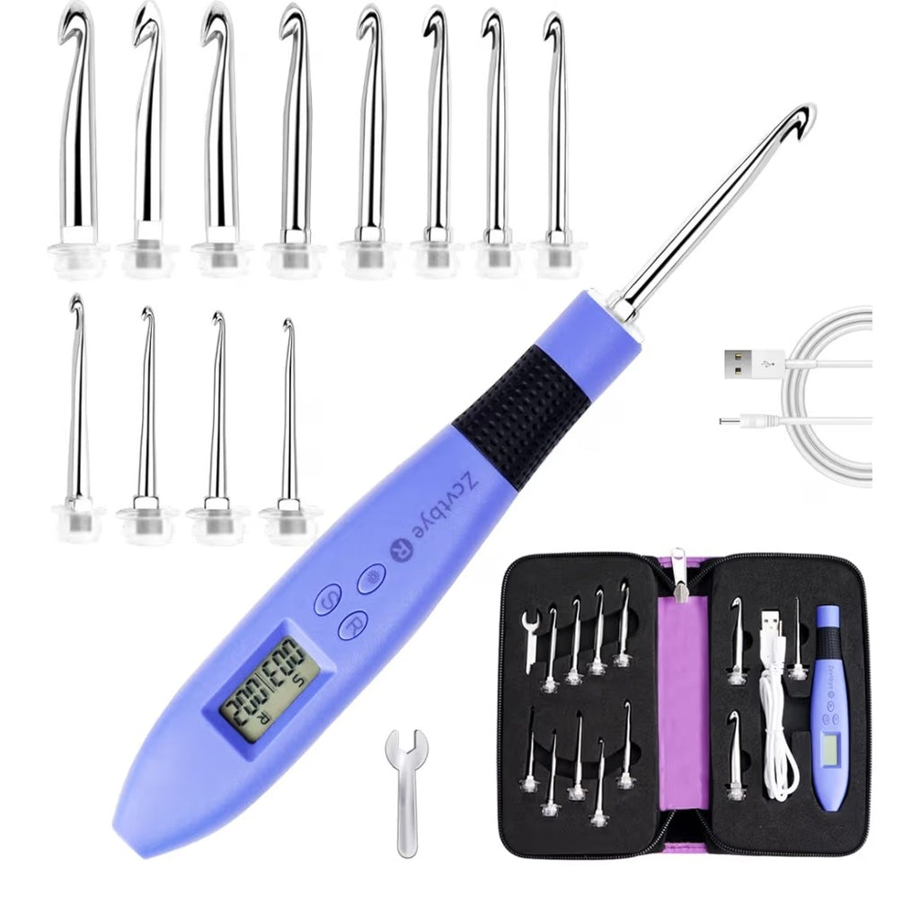 Counting Vrochet Hook Set with Case (12 metal heads)