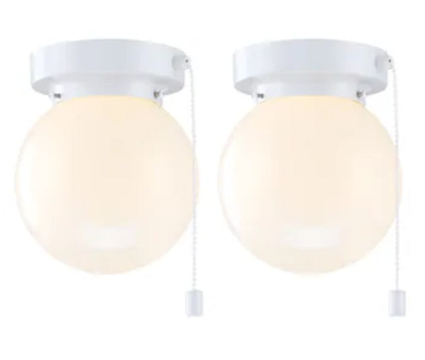 Project Source 6 inch Globe Flushmount Lights (2 pack)