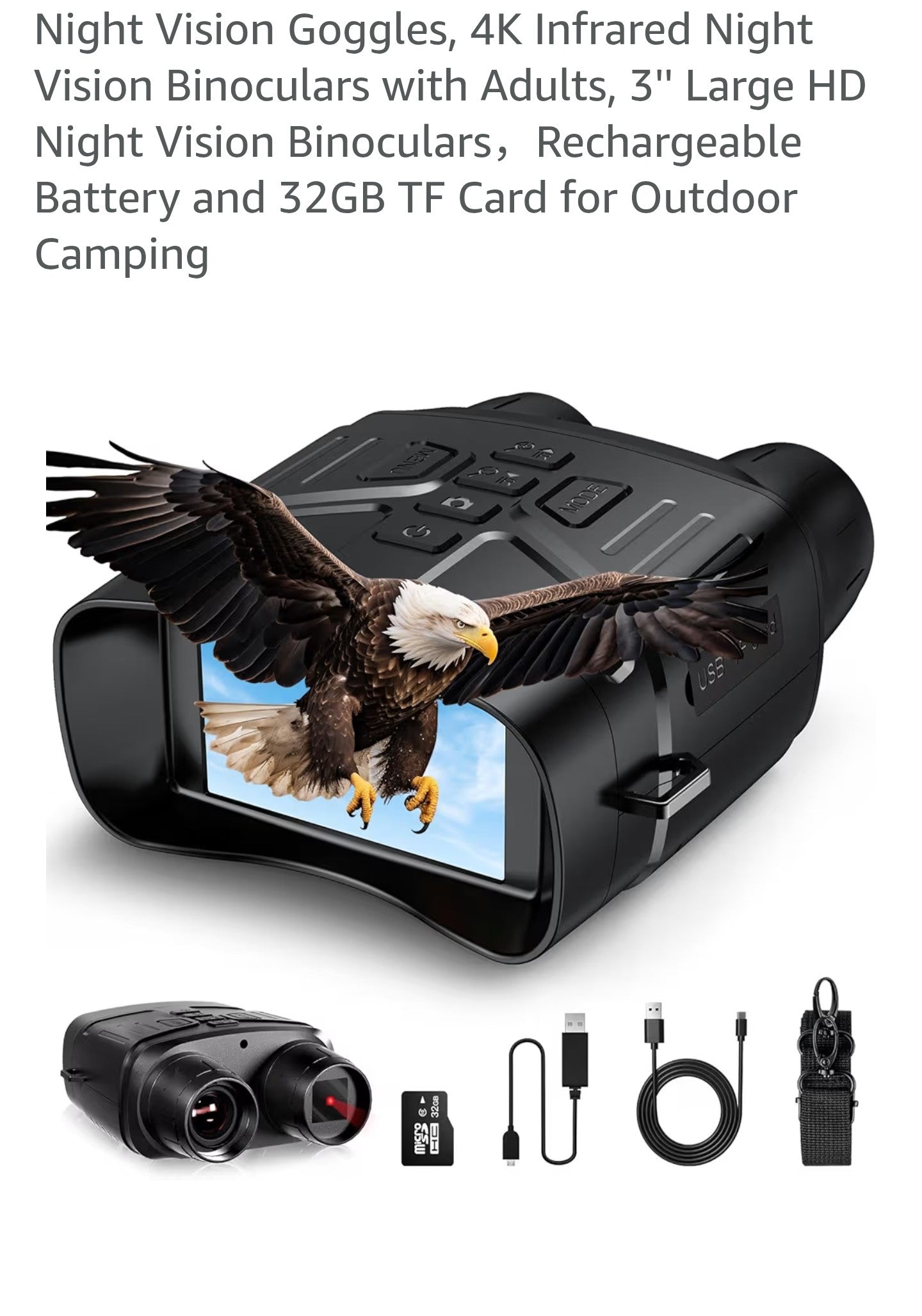 Night Vision Goggles, 4K Infrared Night Vision Binoculars