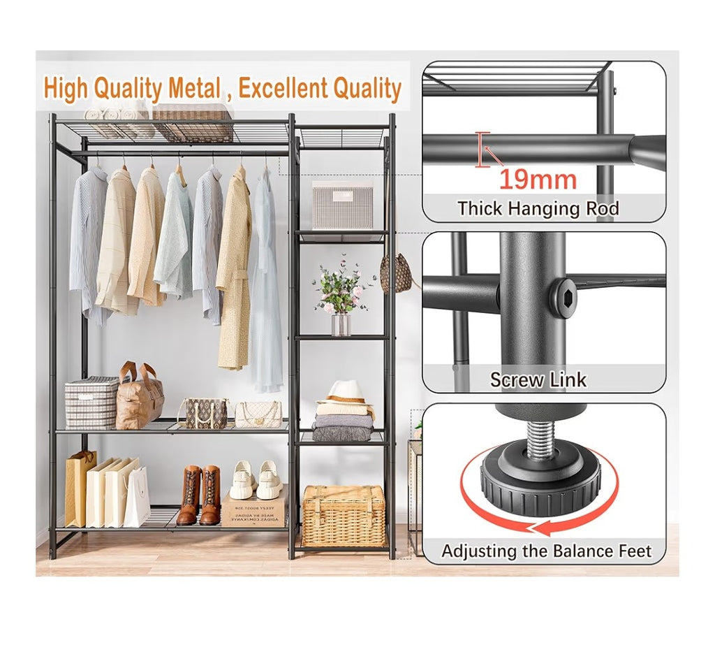 Wardrobe Closet, Portable Clothes Rack 4-Tiers