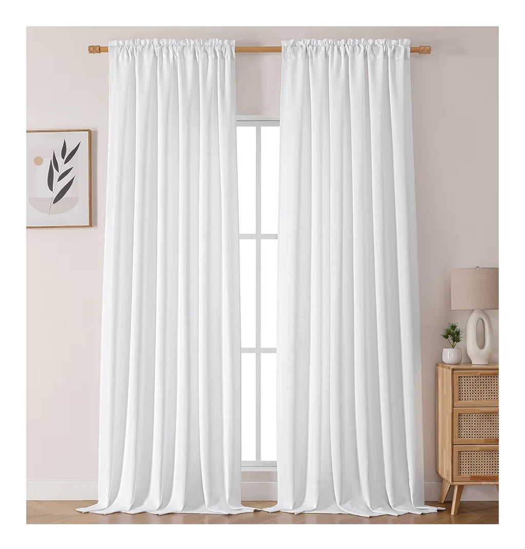 Chyhomenyc White Curtains 50x108in 2 pannels