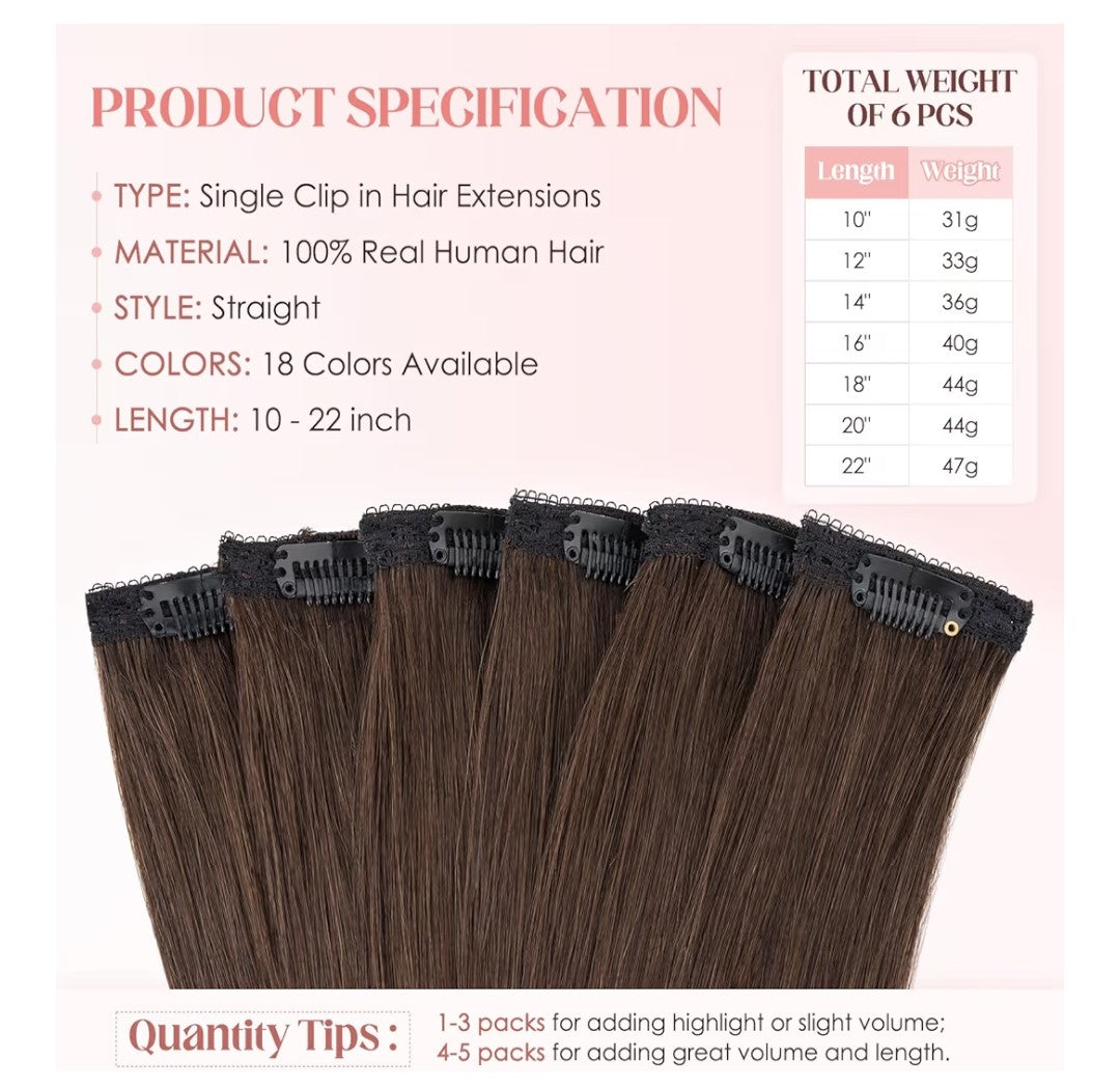 Hair Extensions 6pcs (10in)