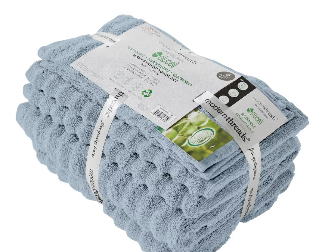 Modern Threads 6 pieve Towel Set (NOT BLUE, Sage Green)