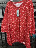 V Neck 3/4 Sleeve Blouse (Large)