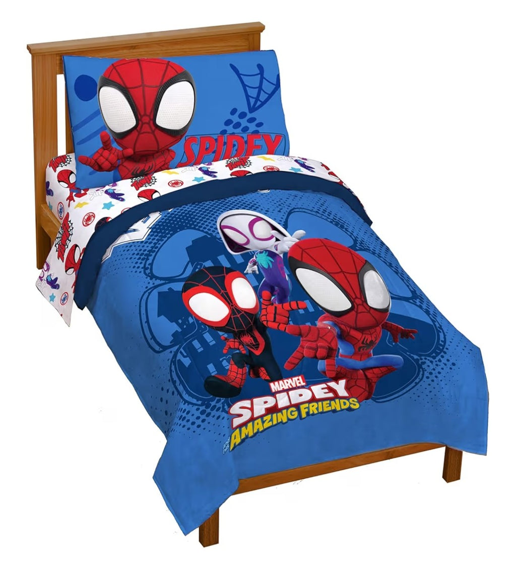 Spider and His Amazing Friends 4pc Toddler Bed Set