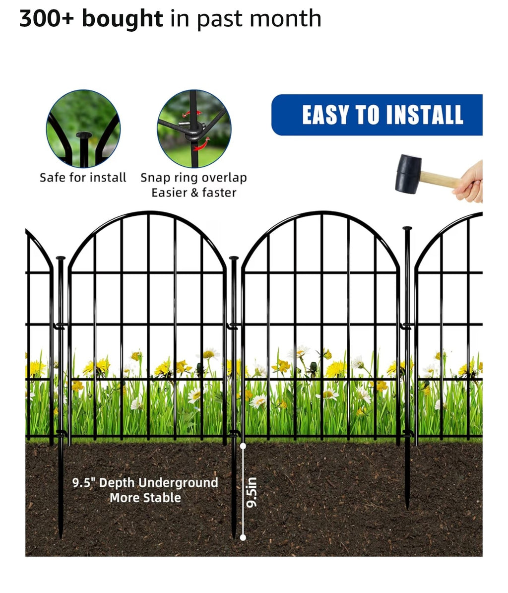 Decorative Garden Fence, 17in X 10.8ft No Dig Fence Panels