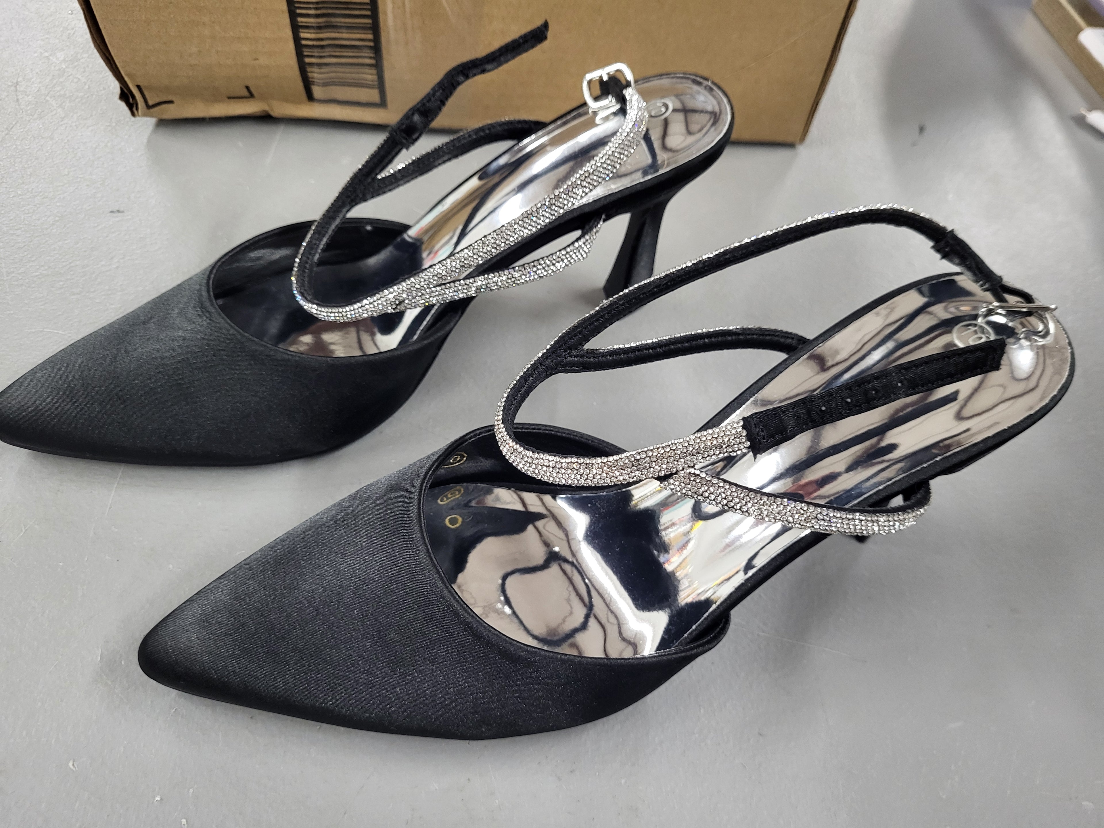 Rhinestone Heels Pointed Toe (Size 10)