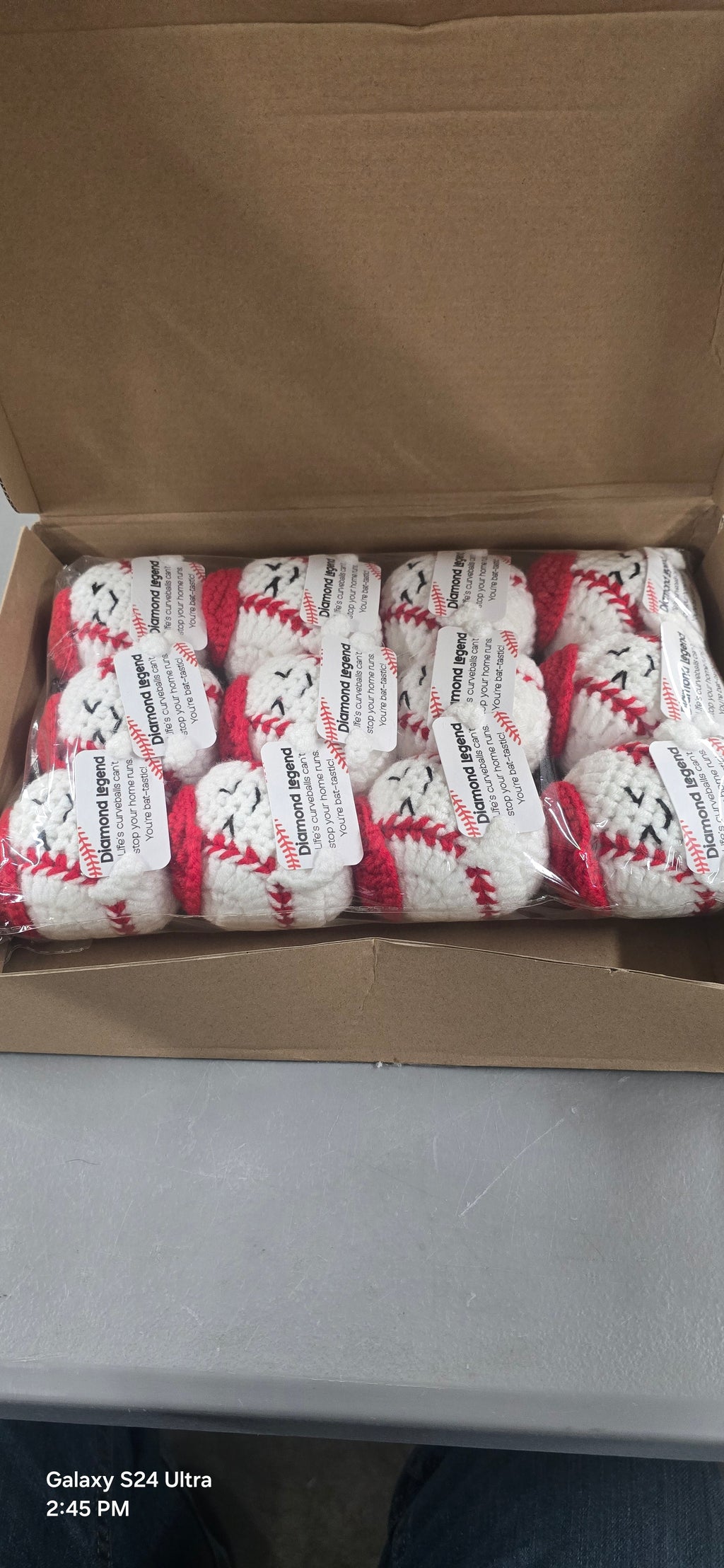 Motionchic 12 Pcs Crochet Teacher Appreciation Gifts Bulk Handmade Crochet Baseballs.