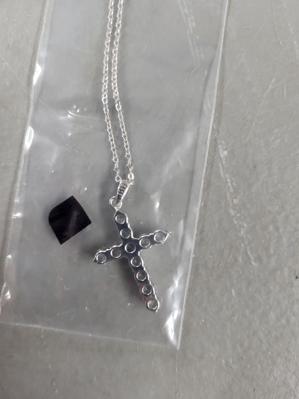 ZhenCai Cross Necklace S925 and Cubic Zirconia