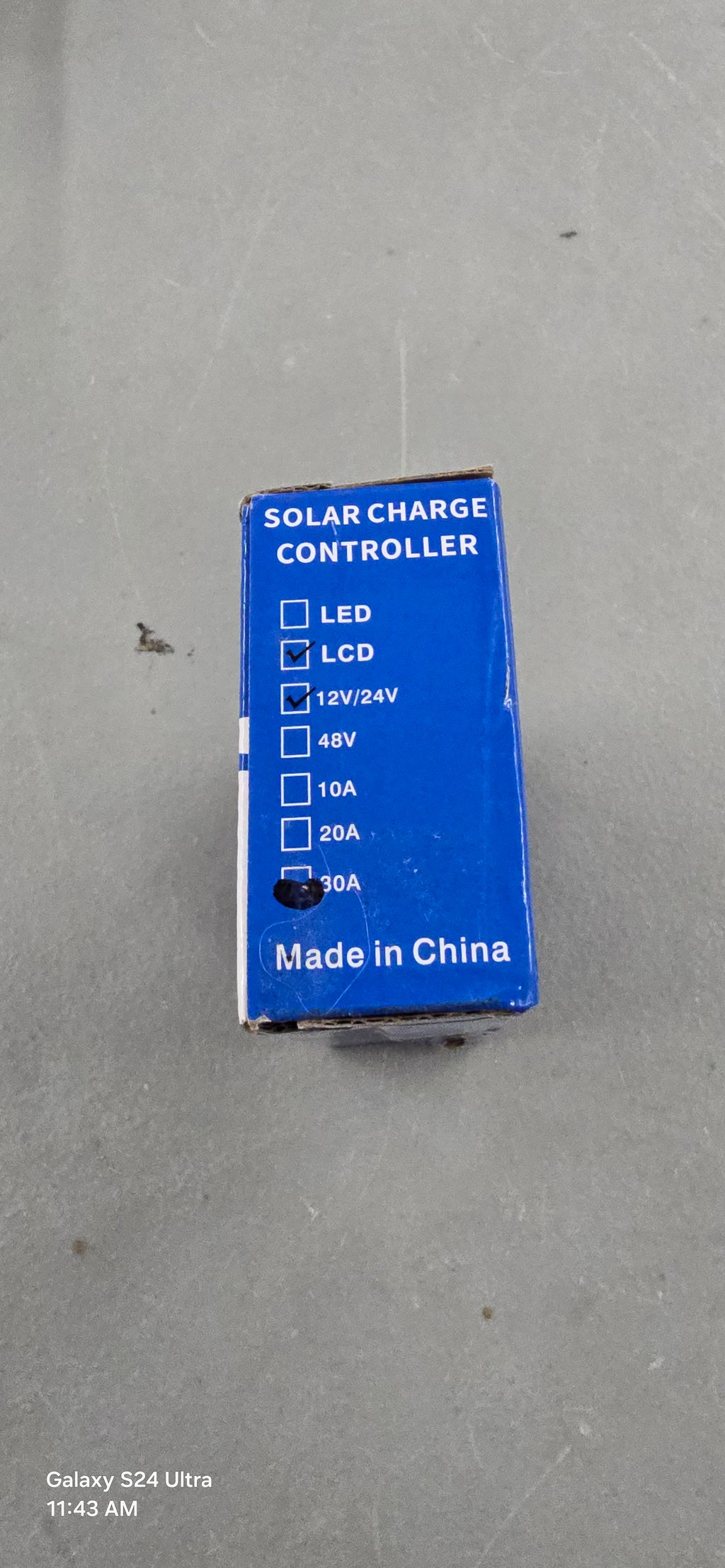 Black Solar Panel Battery Intelligent Regulator.