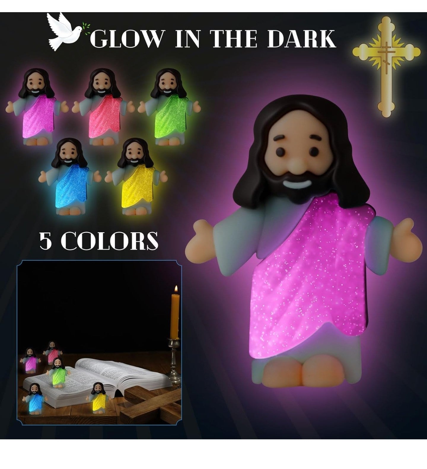 (123)
Barydat 200 Pcs Little Jesus Figures Glow in The Dark.