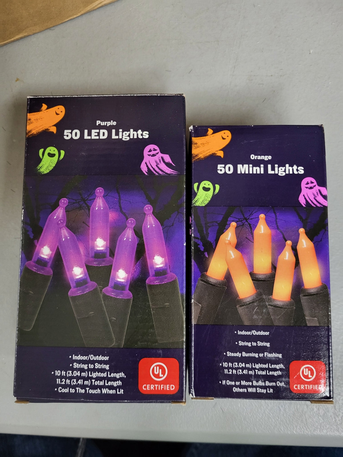 50 LED Lights (Purple) and 50 Mini Lights (Orange)