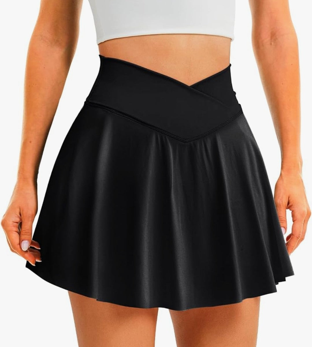 Crossover High Waisted Skort (Large)