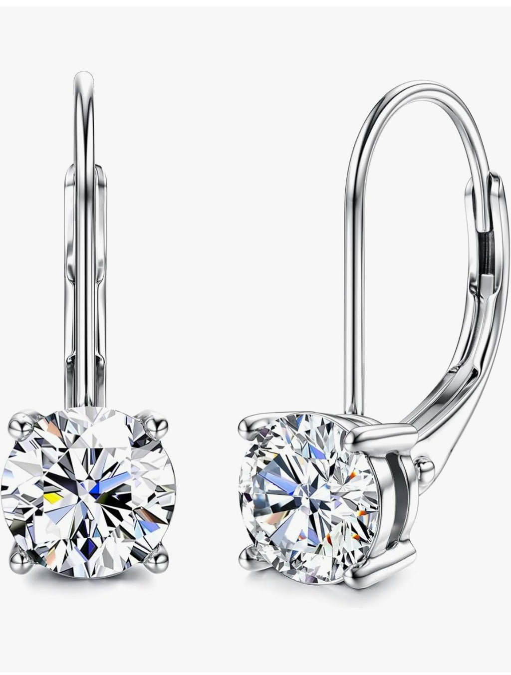Moissanite S925 Lever Back Earrings