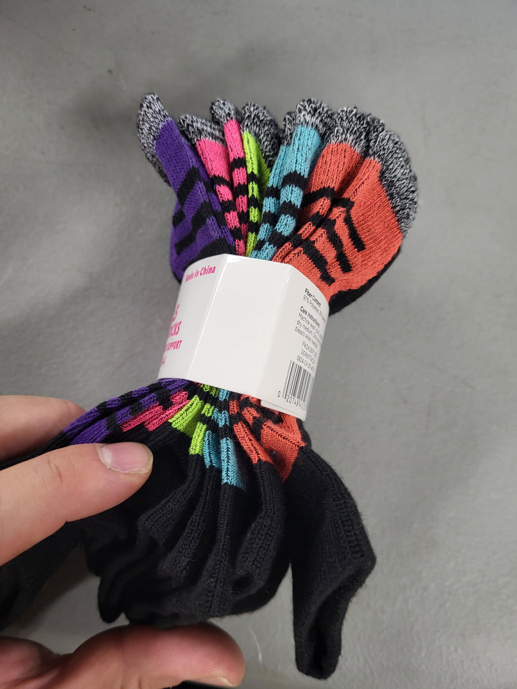 Girls Athletic Socks, 5 Pack (Shoe Size 10-4)