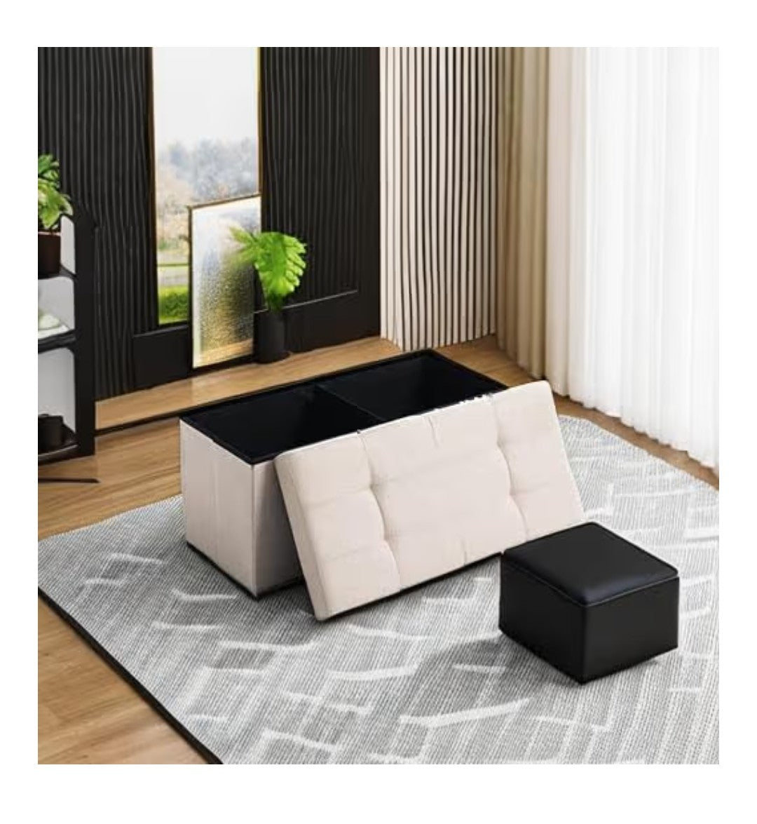 Storage Ottoman Bench 75L 30in