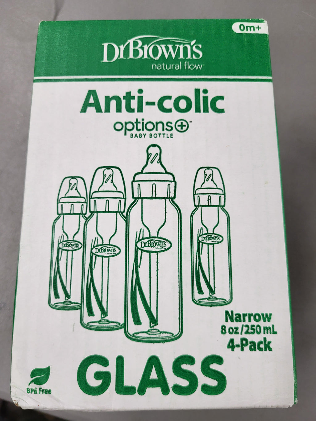 Dr. Brown's Anti-Colic Baby Bottles 8oz Narrow Glass