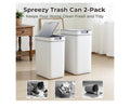 Spreezy 2 Pack Small Trash Can with Lid(3.6 Gal & 2.4 Gal).