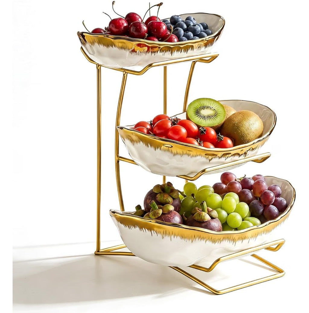 YYW 3 Tier Ceramic Fruit Bowl