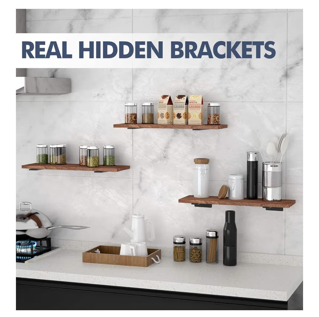 Floating Shelf Bracket 4 pack (Black)