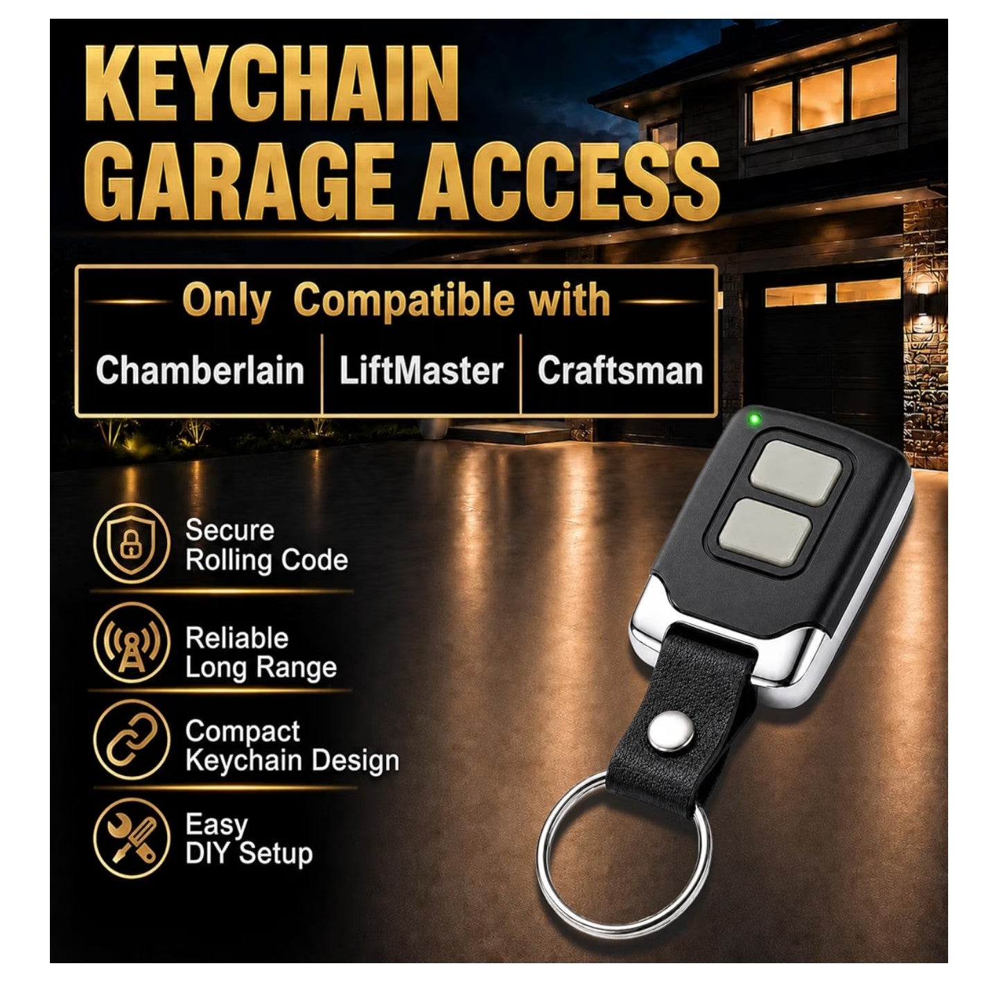 2 for LiftMaster Chamberlain Craftsman Universal Garage Door Opener Remote Replacement .