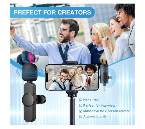 A Wireless Lavalier Lapel Microphone for iPhone, iPad, Android