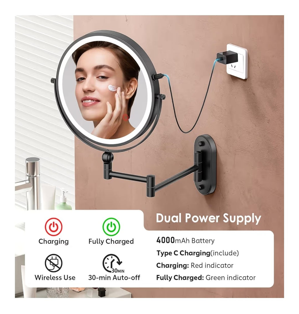 Zloka 9in Wall Mounted Light Up Makeup Mirror