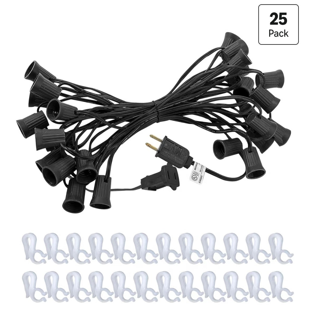 25ft C9 Christmas Light Stringer (Lights Not Included)