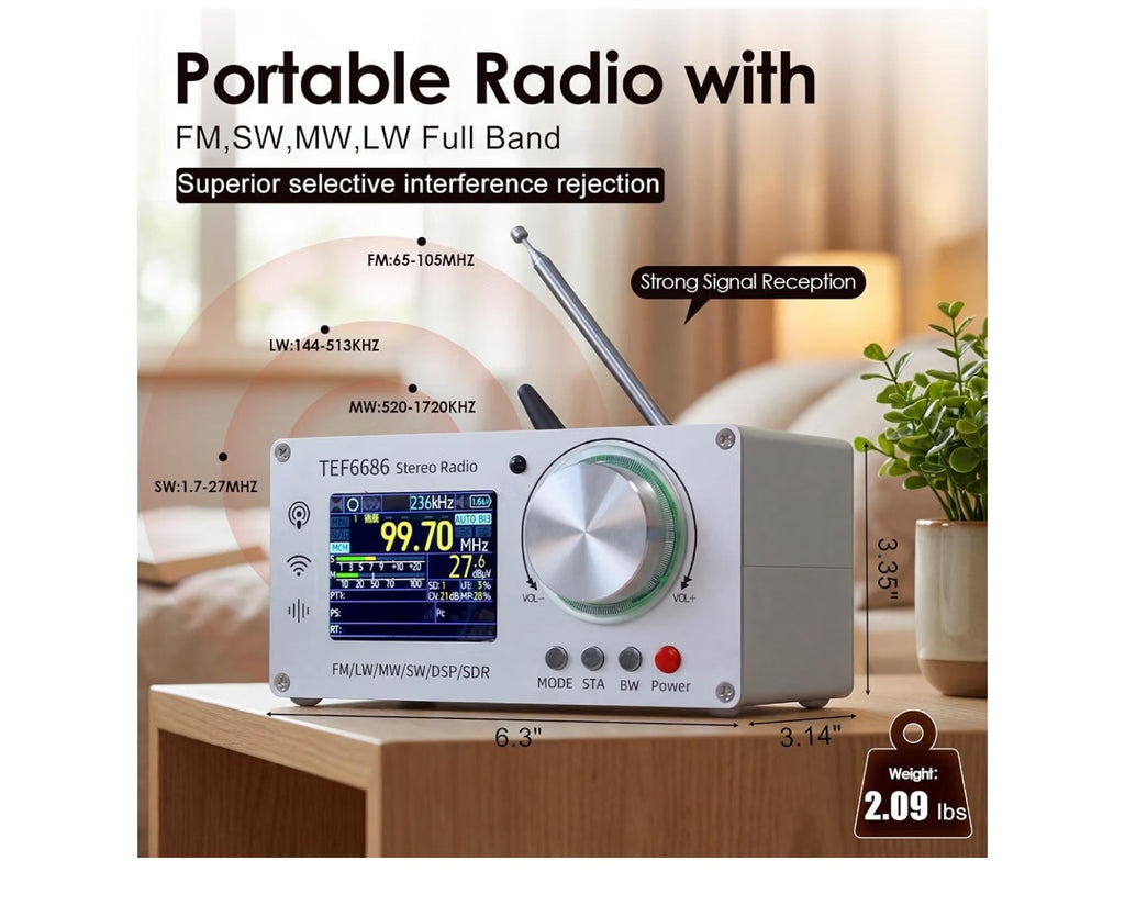 TEF6686 Full‑Band DSP Shortwave Radio with TFT Display.