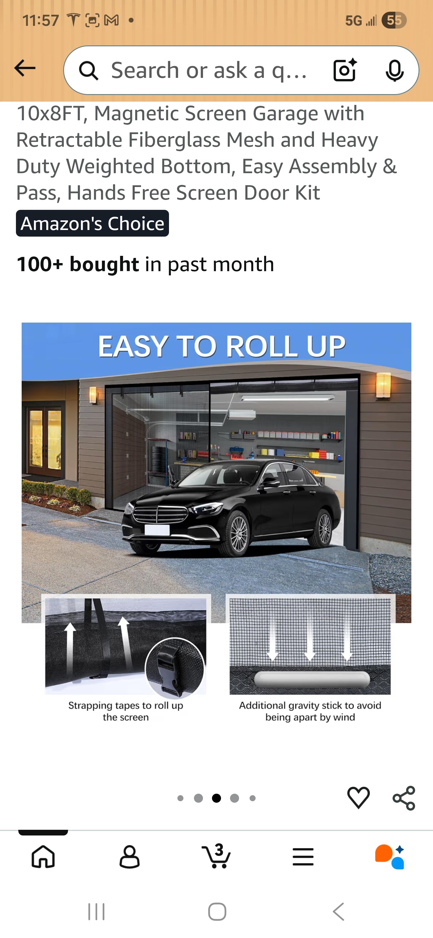Garage Door Screen for 1 Car Garage 10x8FT