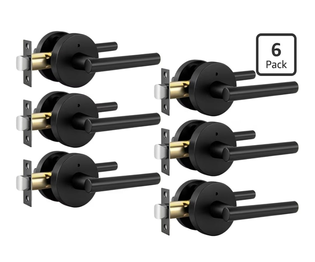 Goldenwarm Black Door Handles, Interior, 6 pack