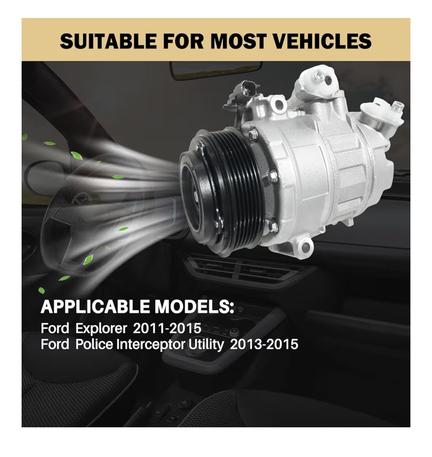 Air Conditioner AC Compressor Fits for Ford Explorer 2011-2015