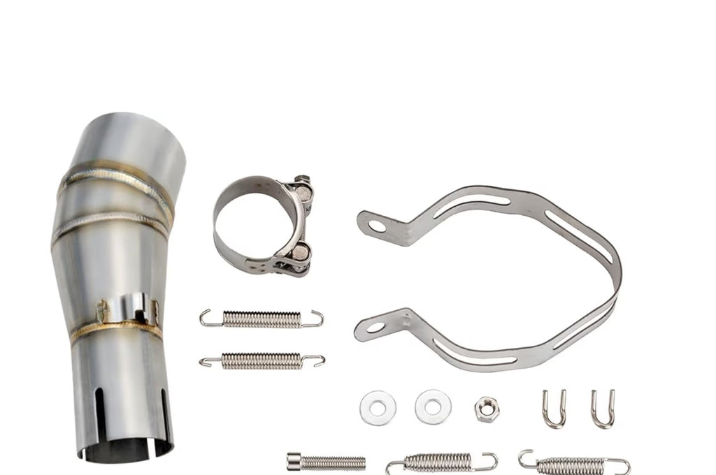 Motorcycle Muffler Mid Pipe, Muffler Adapter Connect Pipe Compatible with Kawasaki Ninja 250 Z250 Z300