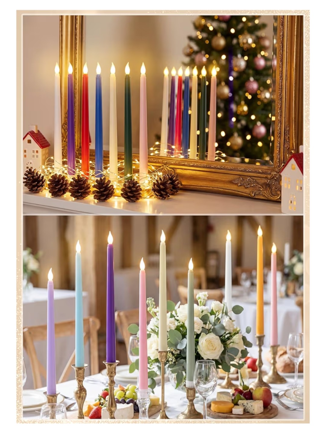 Flameless Taper Candles (30pcs)