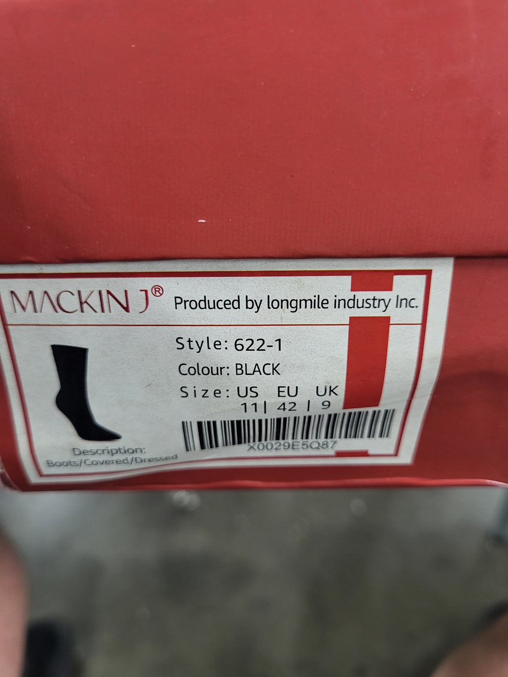 Mackin J Boots Transparent Heel (Size 11)