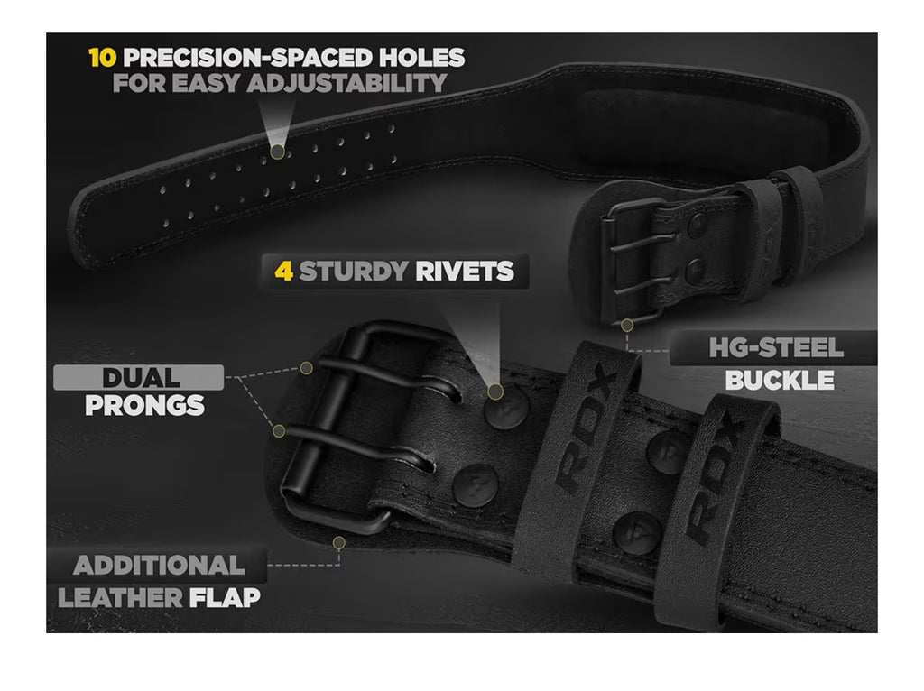 RDX Weight Lifting Belt Gym Fitness, Cowhide Leather, 4”