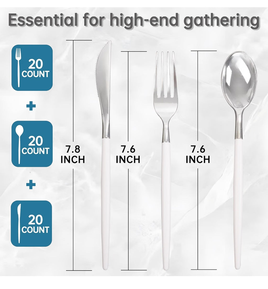 MirthMood 60 PCS Plastic Silverware.