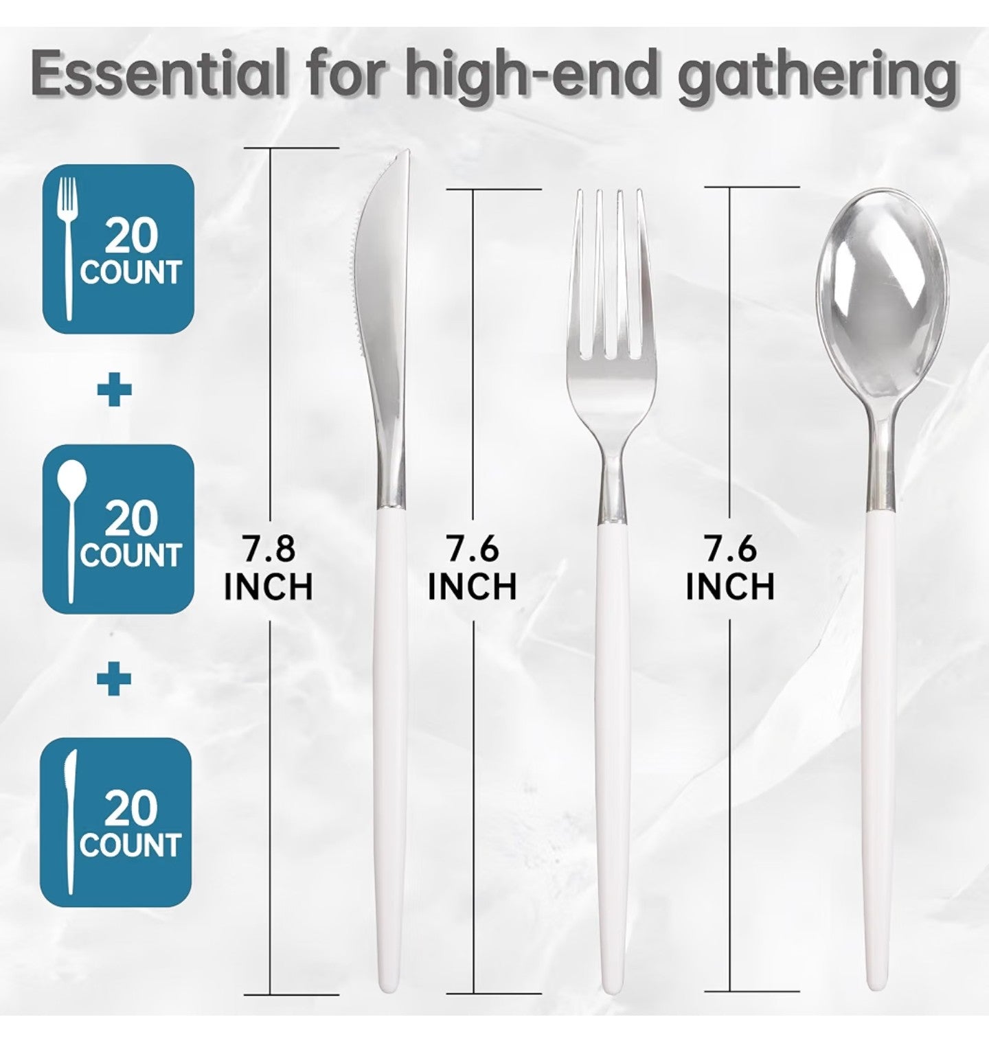 MirthMood 60 PCS Plastic Silverware.