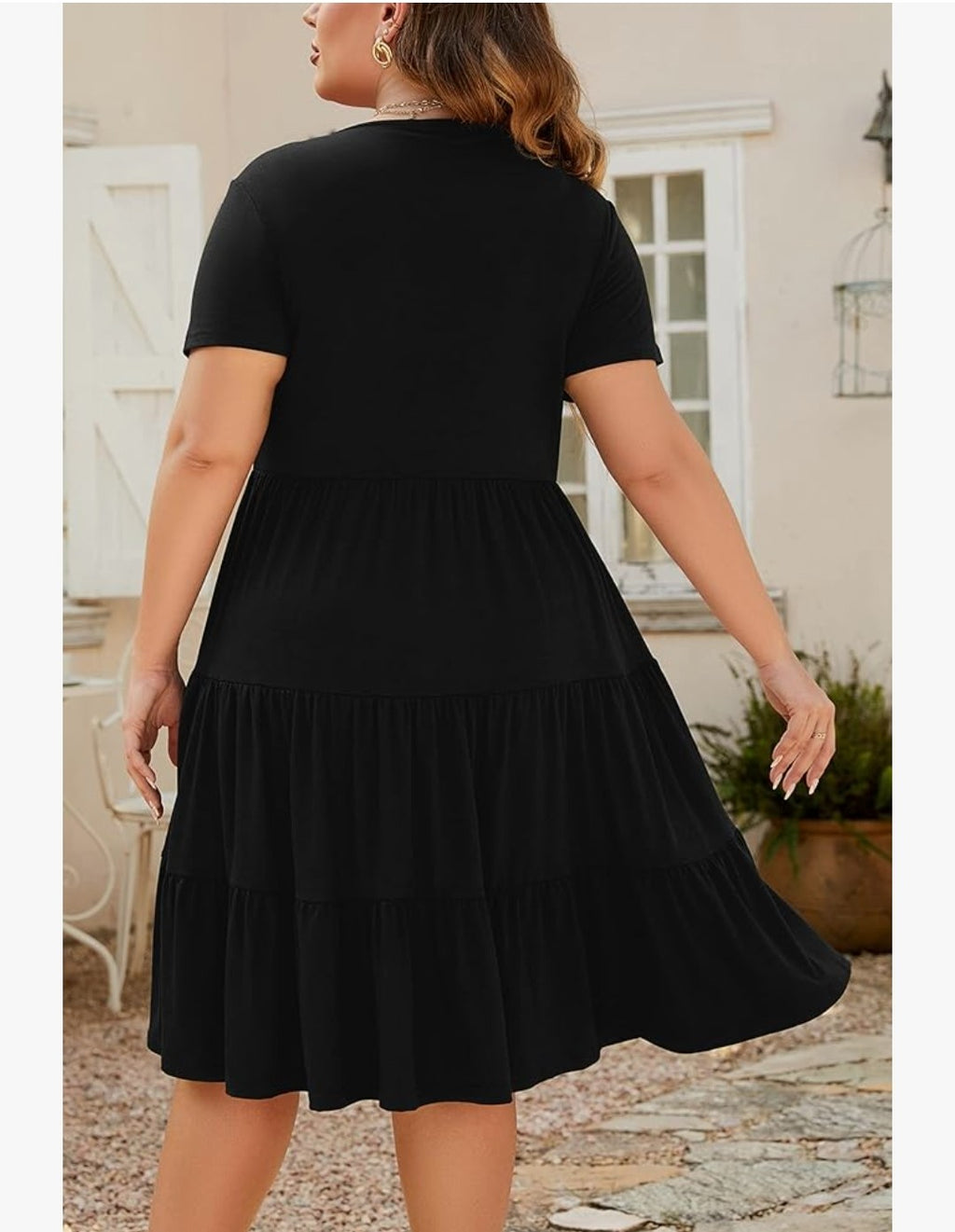 Summer Tiered Dress Short Sleeve (Size 2XL)