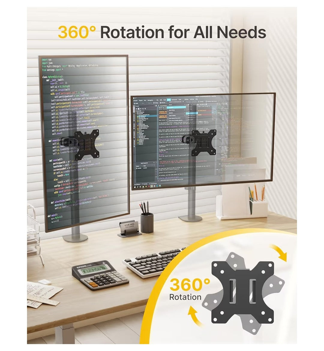 monTEK Pole Mount Monitor Arm