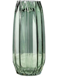 Lucky Bird Green Ribbed Vase