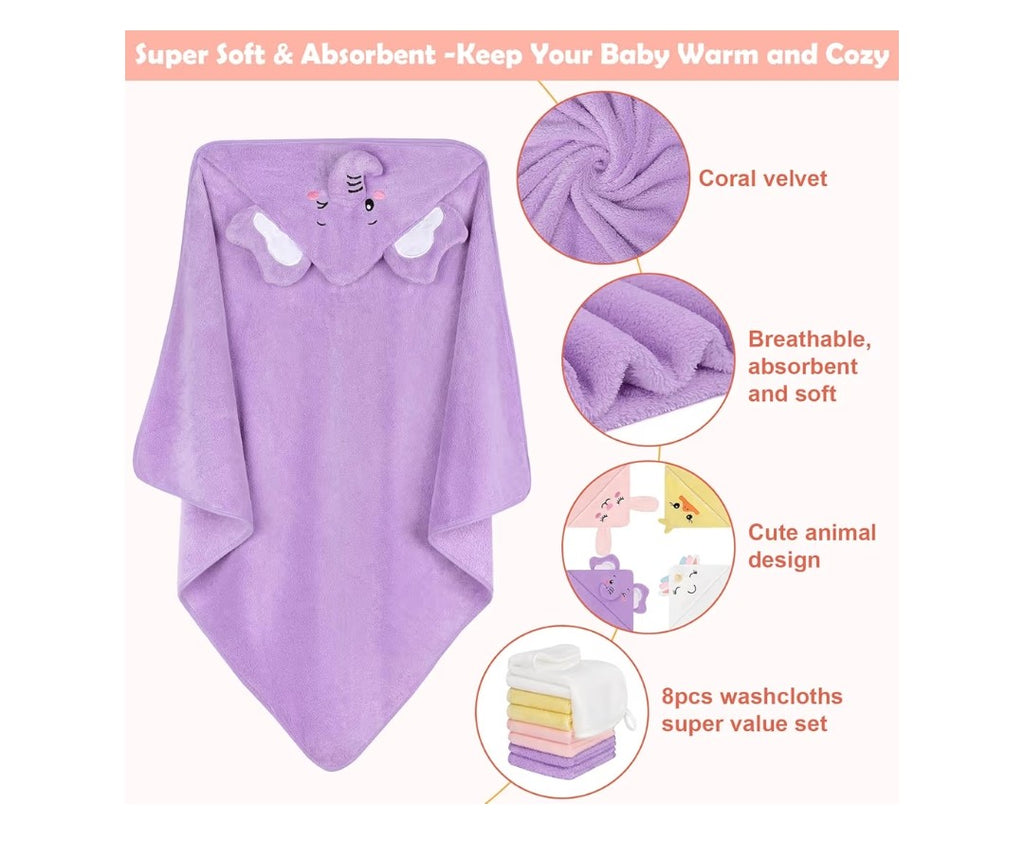 Animal Hooded Baby Bath Towels