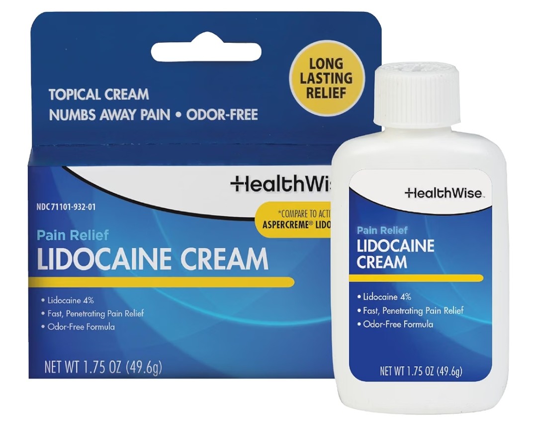 HealthWise Lidocaine Cream, 4% (1.75oz)