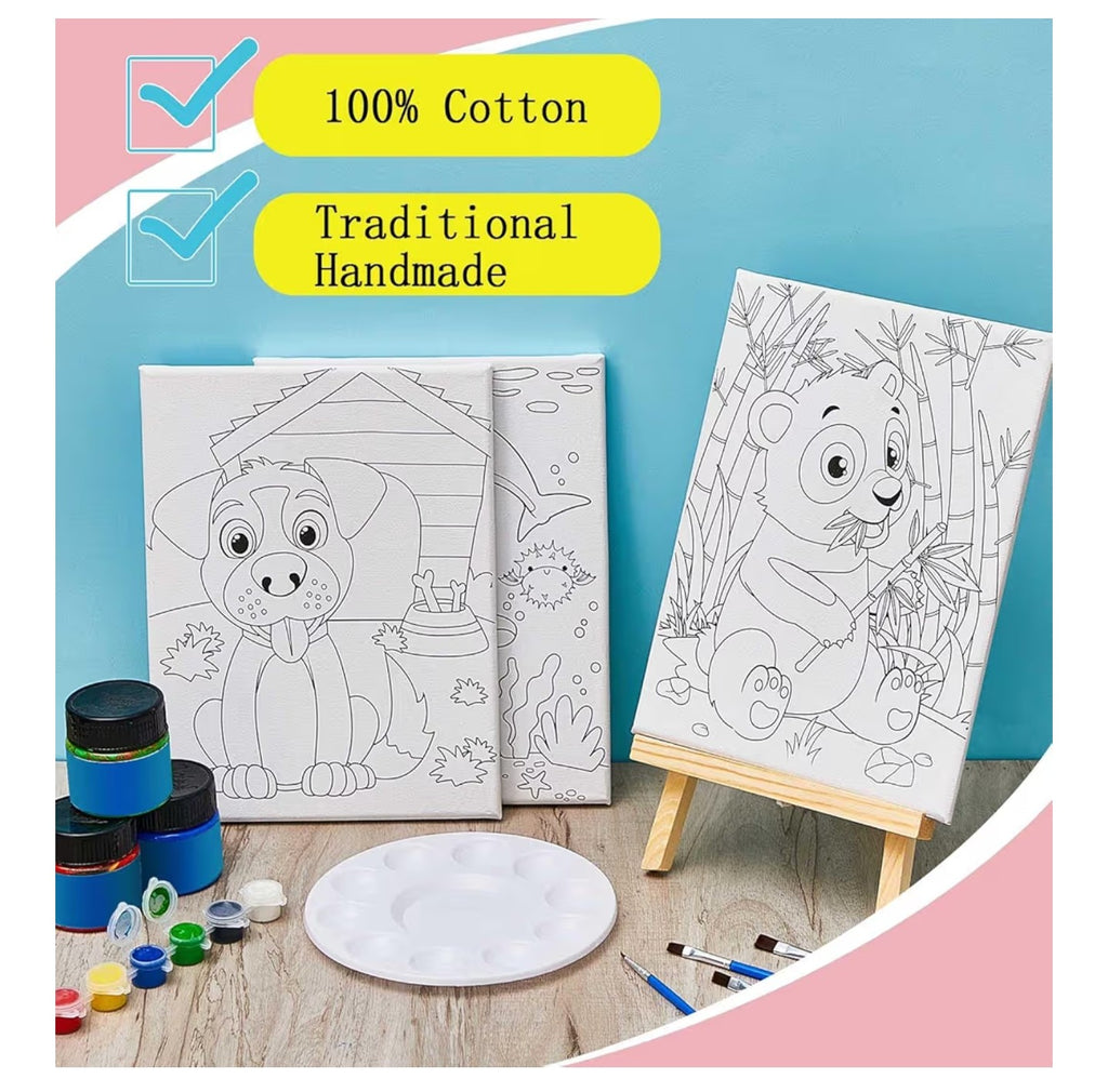 Ctosree 12 Pcs Pre Drawn Canvas for Painting for Kids 8" x 10"