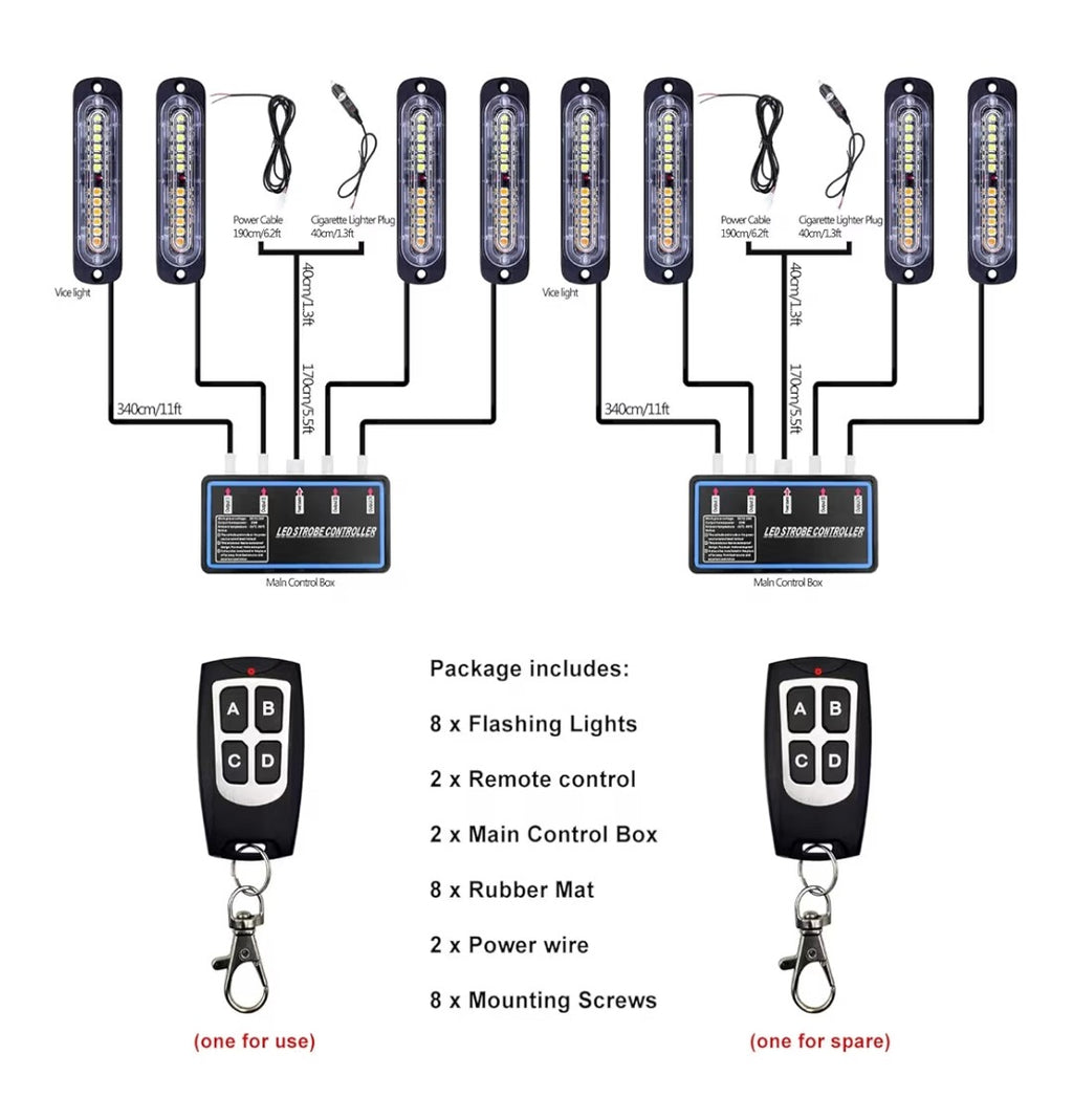 Ease2u Strobe Lights 8 pack