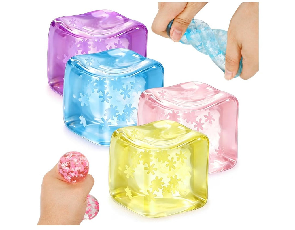Squishy Snowflake Stress Cube (4 pack)