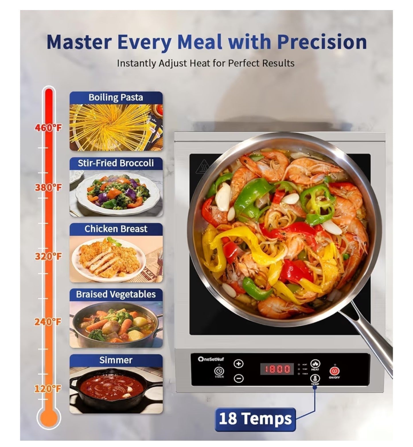 Stainless Steel Induction Cooktop, Professional-Grade.