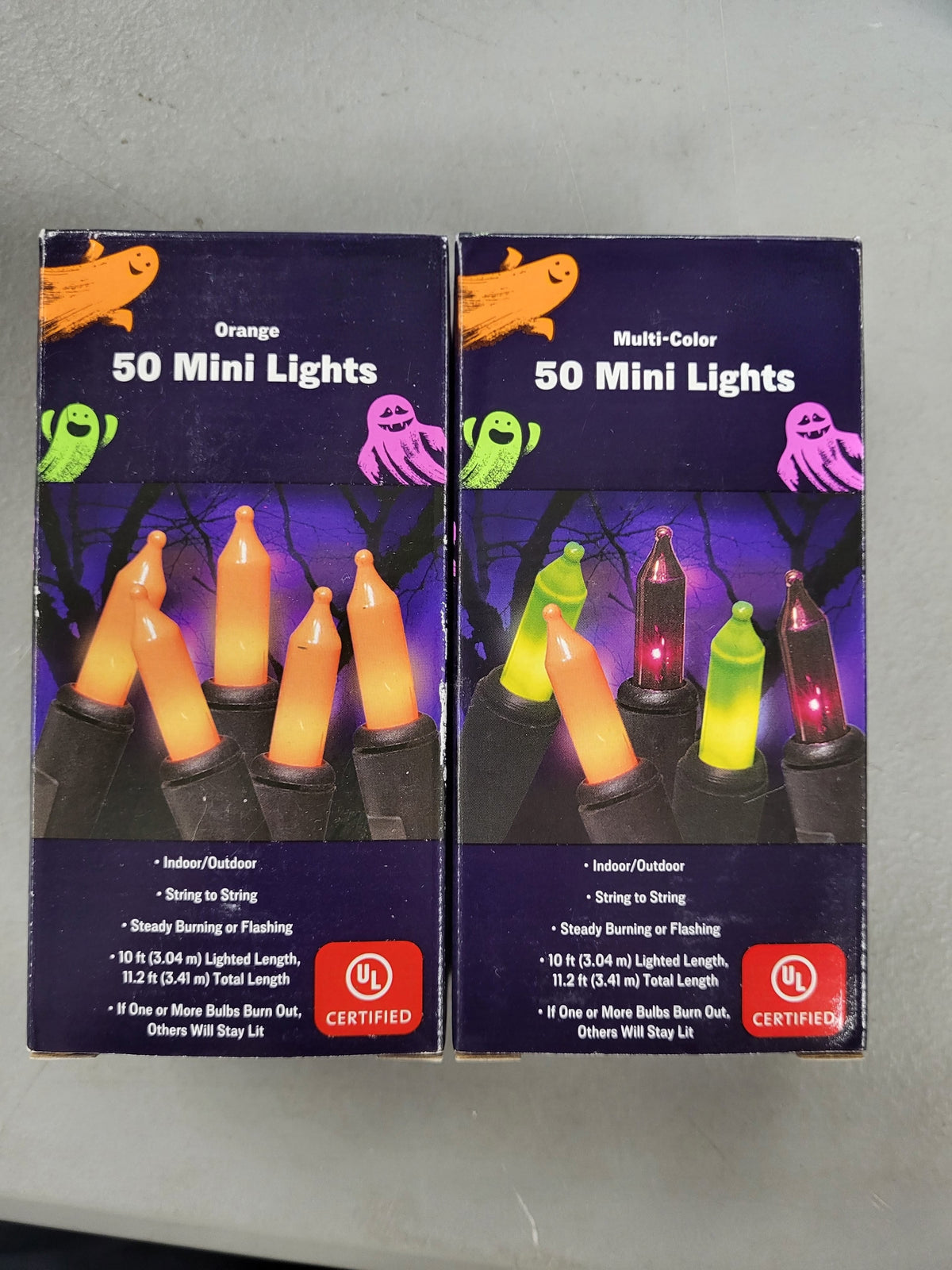 50 Orange Mini Lights & 50 Multi-Color Color Mini Lights